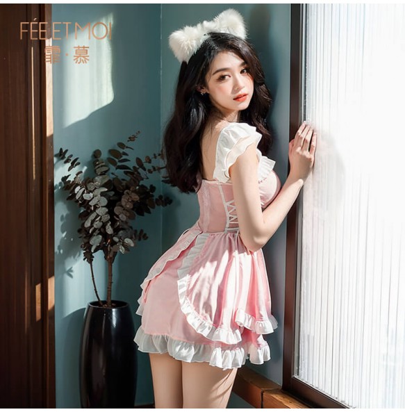 FEE ET MOI - Sweet Maid Costume (Pink - White)